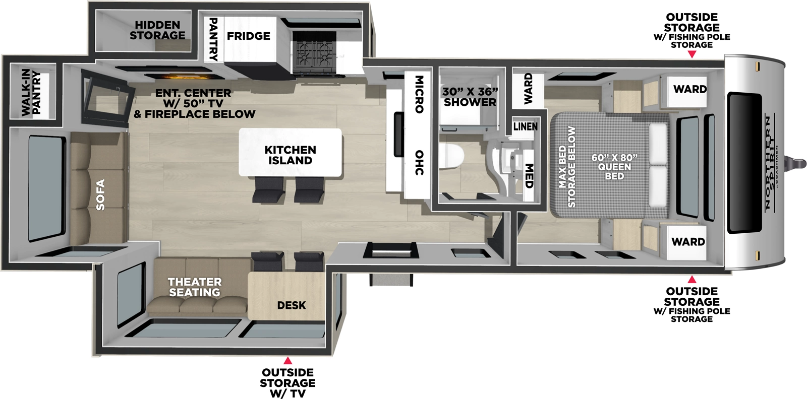 Northern Spirit 2975RL Floorplan